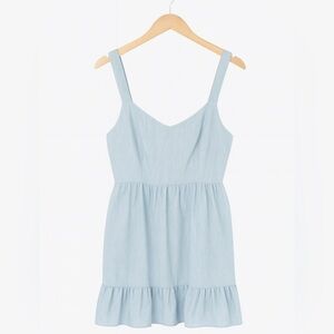 Old Navy size medium tall blue denim sundress with shoulder ties.